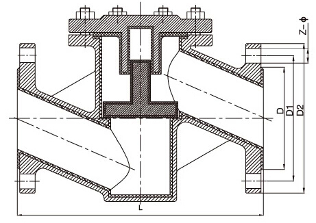 H41F4-10/16、H41F46-10/16襯氟止回閥結構圖片