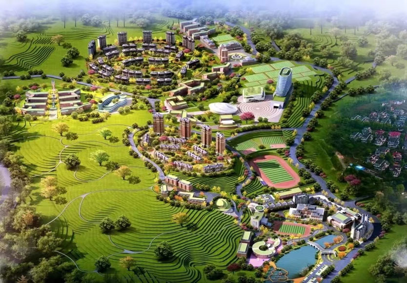 搶抓晴好天氣，郴州遠(yuǎn)恒佳教育城建設(shè)工地?zé)峄鸪? title=